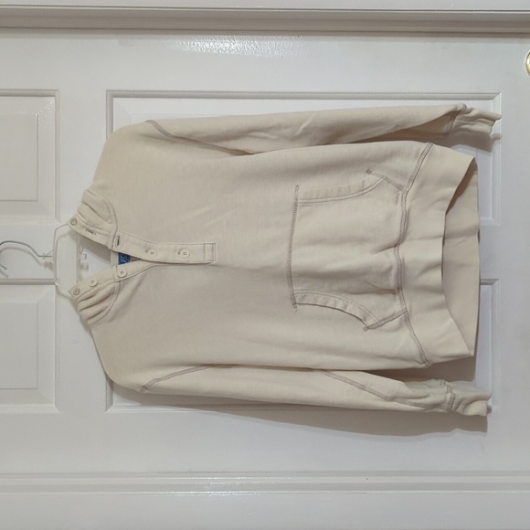 J. Crew Hoodie Sweatshirt (Off-White/Natural) 100% Cotton - Picture 2 of 9